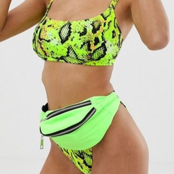 ASOS Other - ASOS DESIGN Snakeskin Print Neon Bikini NWOT